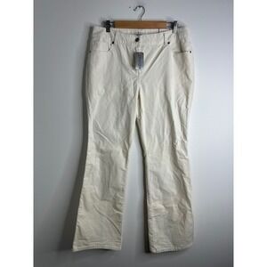 CHICOS The Ultimate Fit Corduroy Pants Cream Size 2 (XL) Bootcut Flatter Fit